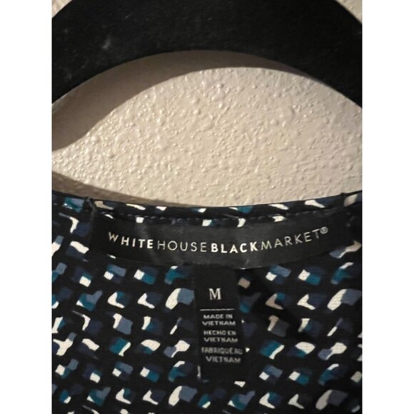 WHBM Dress M Medium Reversible 2 for 1 Blue Floral Stretch Career Church NEW - Picture 8 of 12